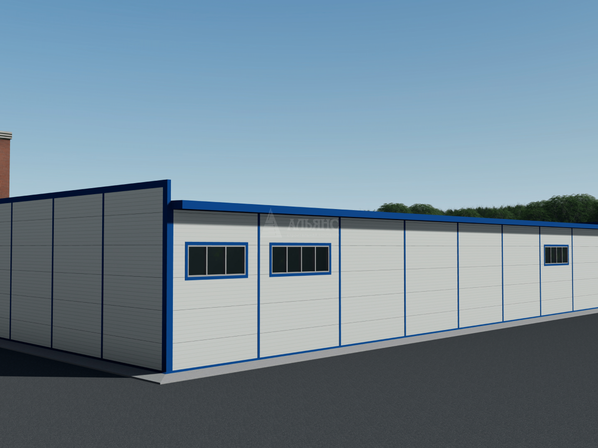 3D визуализация Производственное здание из сэндвич-панелей - фото 7