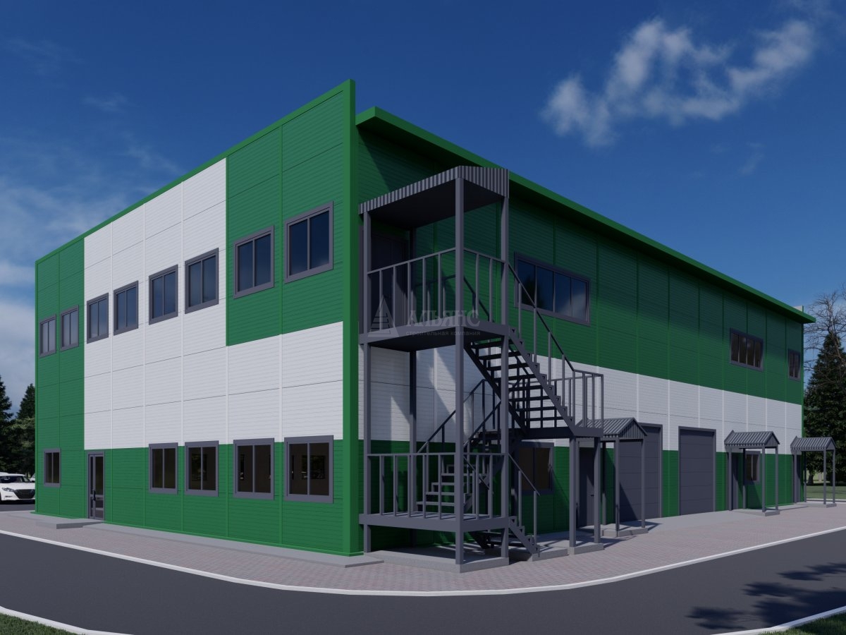 3D визуализация Магазин из сэндвич панелей - фото 2